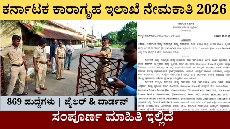 Karnataka Prisons Recruitment 2026